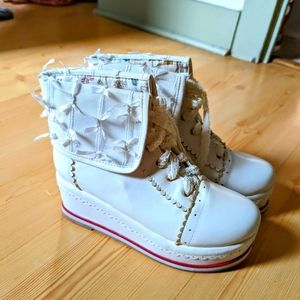 Coquette Lolita White Platform Boots